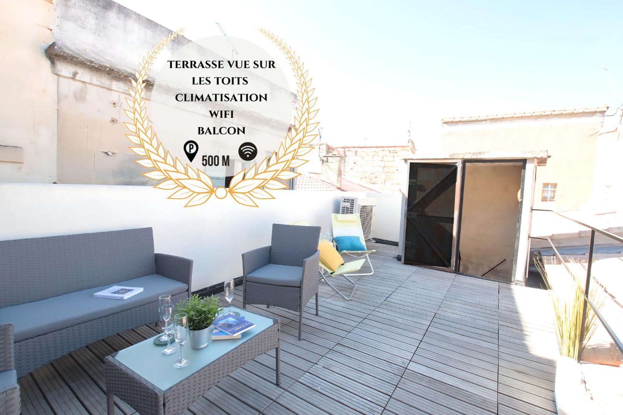 Duplex Liberte-grande Terrasse-clim-quartier Roquette * Arles